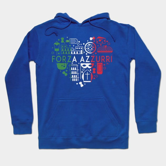 Italy soccer jersey italy football forza azzurri forza italia Hoodie by JayD World